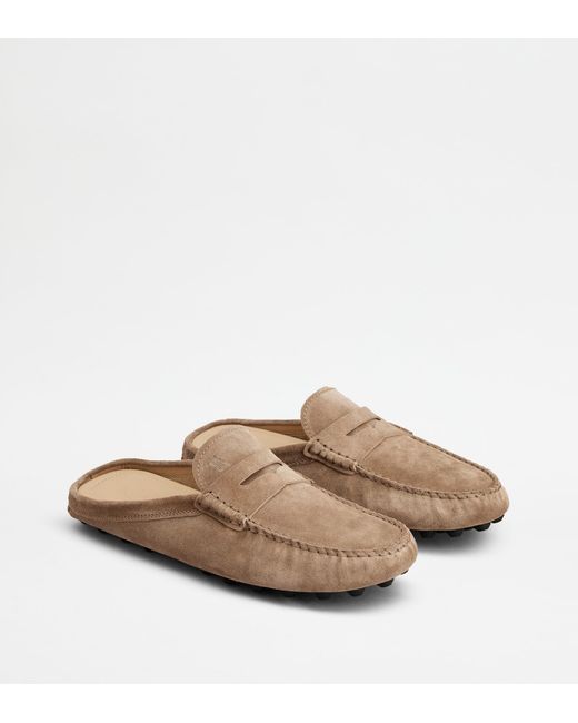 Tod's Brown Gommino Bubble Mule Loafers for men