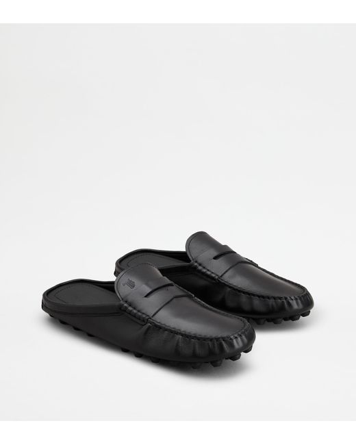 Tod's Black Gommino Bubble Mule Loafers for men