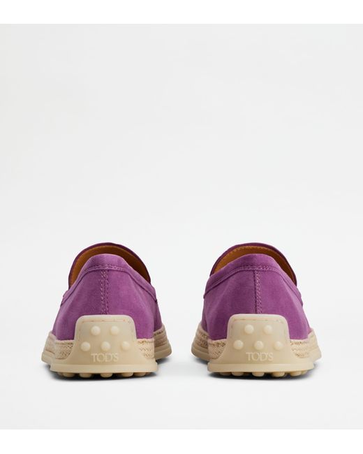 Tod's Pink Slipper Loafers In Suede
