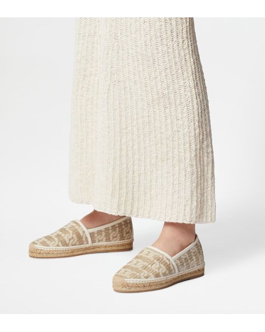 Tod's Natural Kate Slip-ons In Canvas And Leather