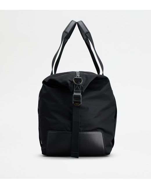 Tod's Black Duffle Bag In Fabric And Leather Large for men