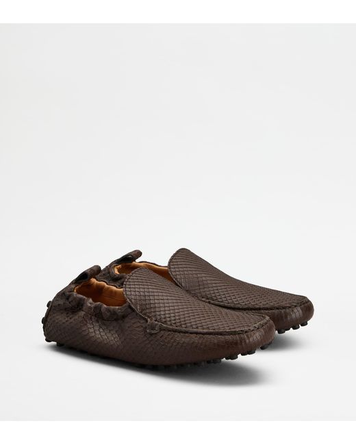 Mocassin Gommino Glove En Python Tod's en coloris Brown