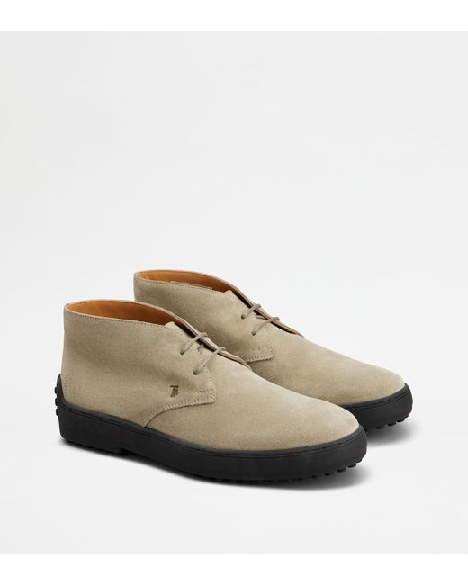 Tod's Brown Winter Gommino Desert Boots for men