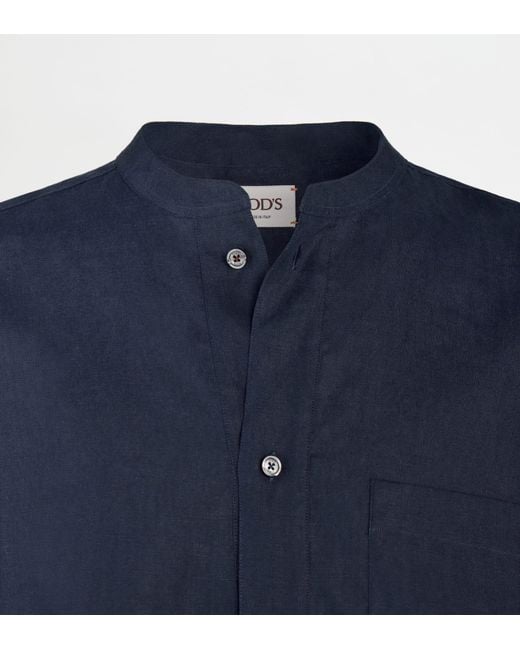 Tod's Blue Mandarin Shirt for men