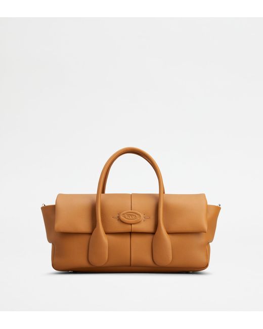 Tod's Brown Di Bag Reverse Flap In Leather Small