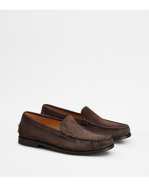 Tod's Brown Metal Dots Loafers
