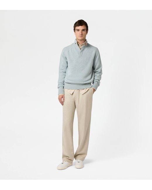 Tod's Blue Half Zip Pullover for men
