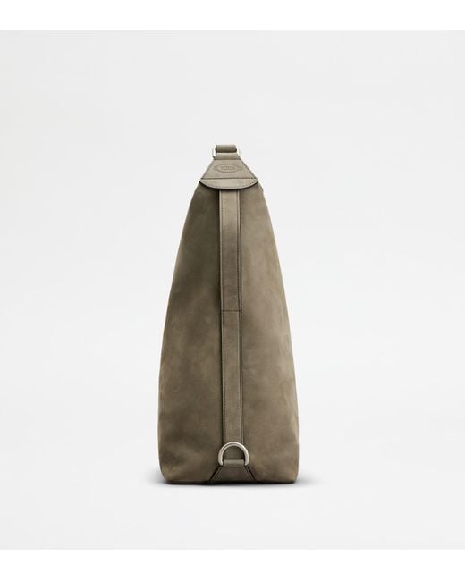 Tod's Gray Meda Bag Aus Nubukleder Small