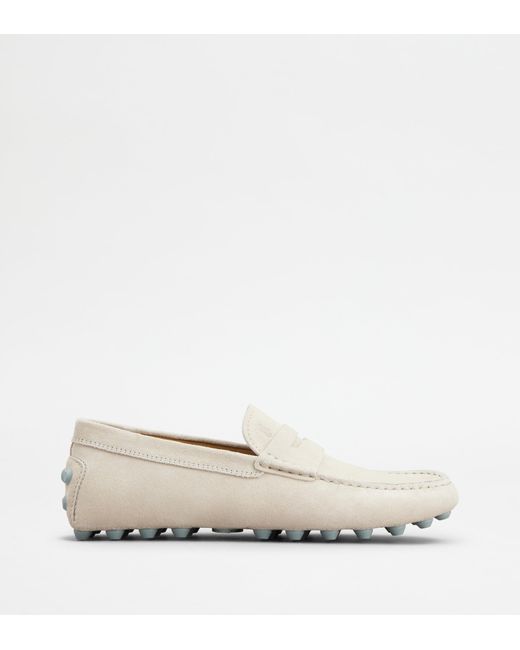 Tod's Natural Gommino Bubble In Suede for men
