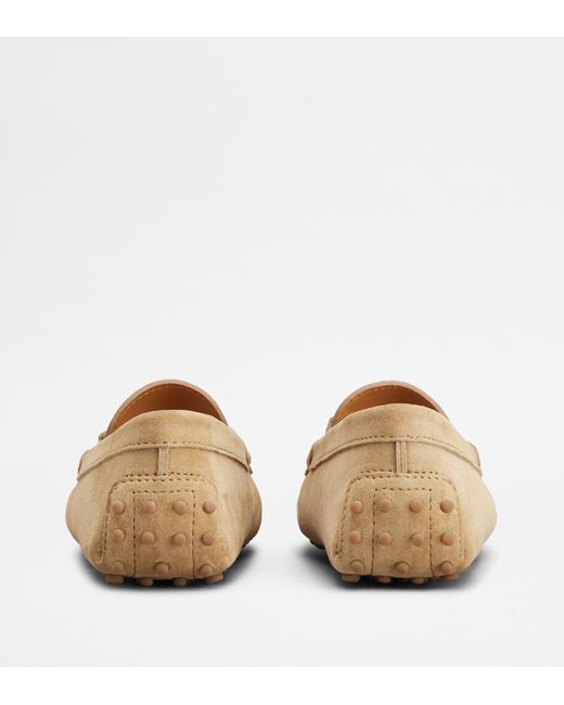 Tod's Natural Gommino Driving Shoes In Suede