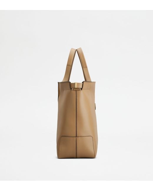 Tod's Natural Di Bag Folio Aus Leder Small
