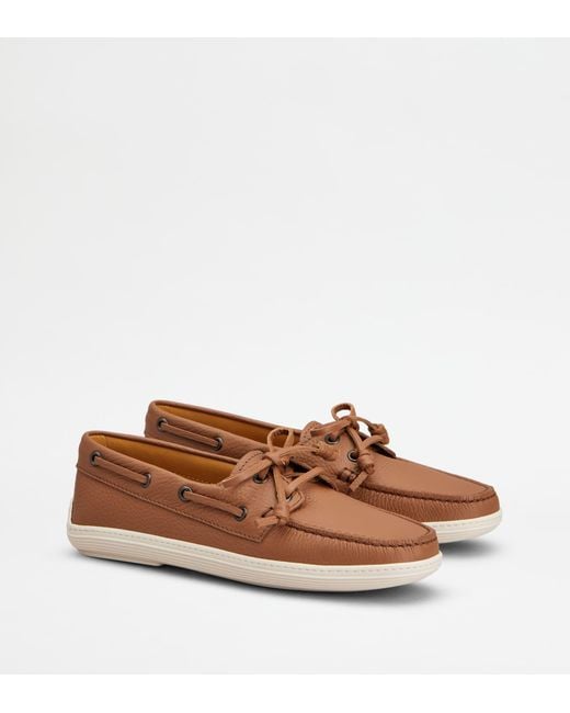 Tod's Brown Boat Shoes
