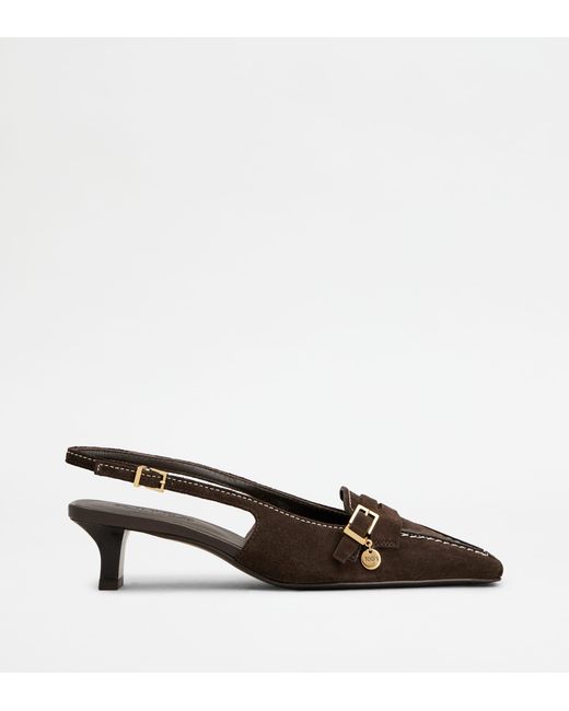 Tod's Brown Slingback Pumps
