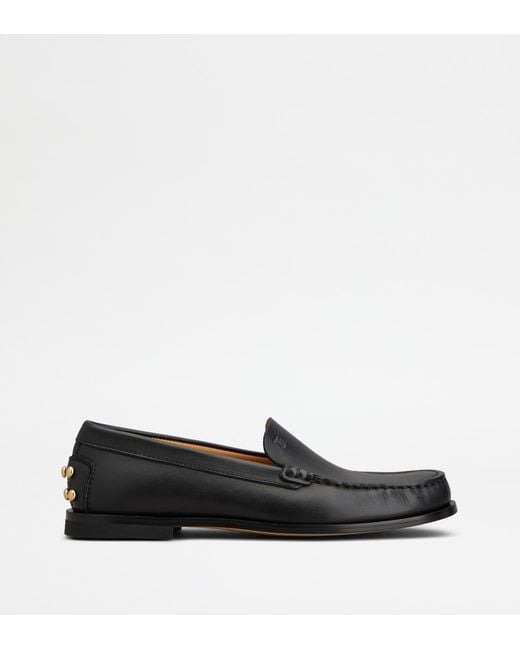 Tod's Black Metal Dots Loafers