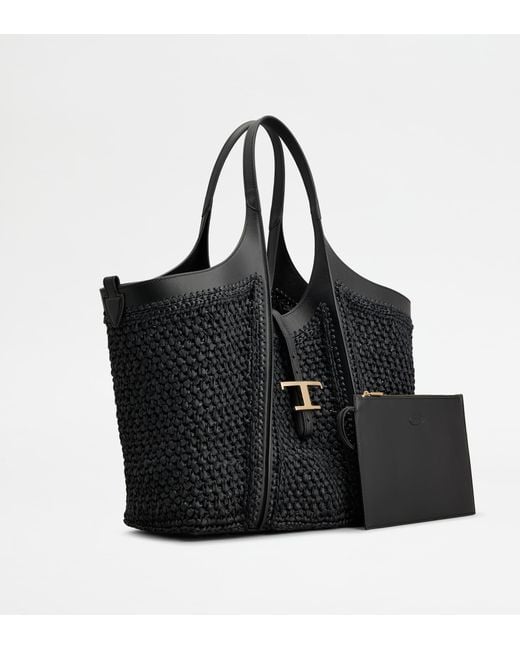 Tod's Black T Timeless Shopping Bag