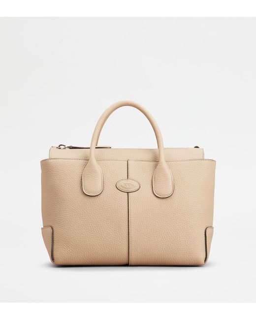 Tod's Natural Di Bag In Leather Small