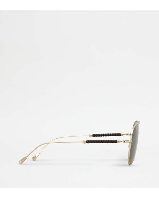 Tod's Green Teardrop Sunglasses With Temples for men