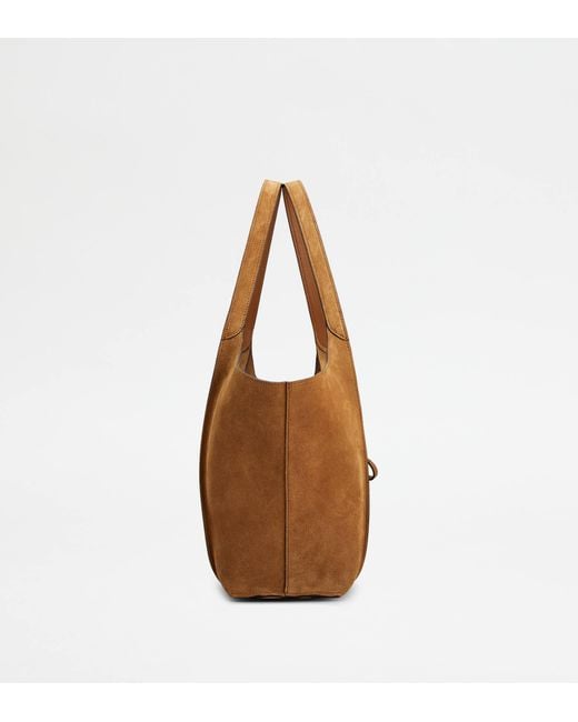 Tod's Brown T Timeless Shopping Bag