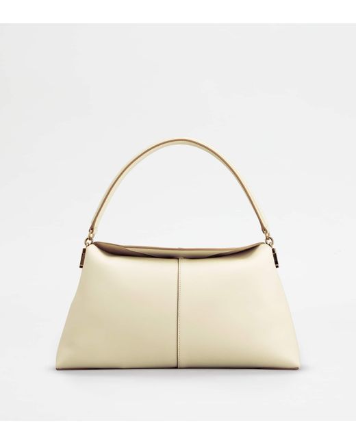 Tod's Natural T Case Shoulder Bag In Leather Small