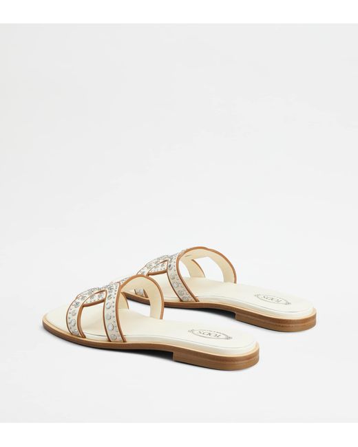 Tod's White Kate Sandals In Leather