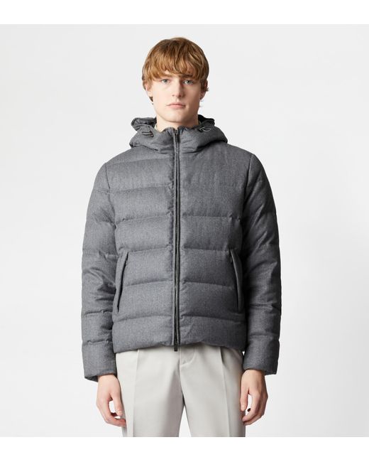 Tod's Gray Down Jacket With Hood for men
