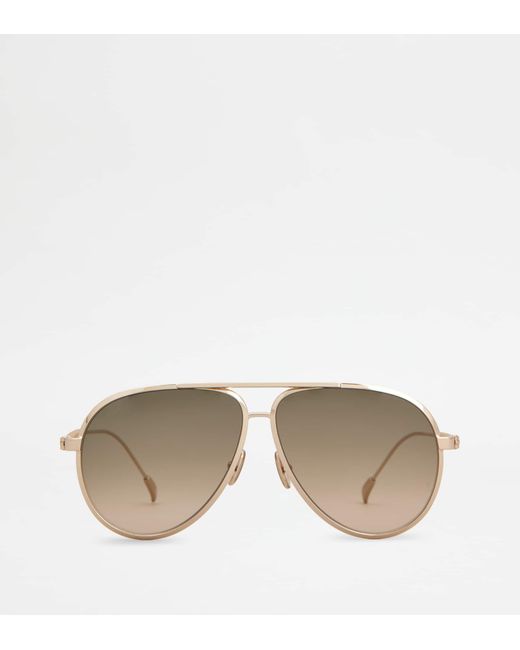 Tod's Natural Teardrop Sunglasses With Temples