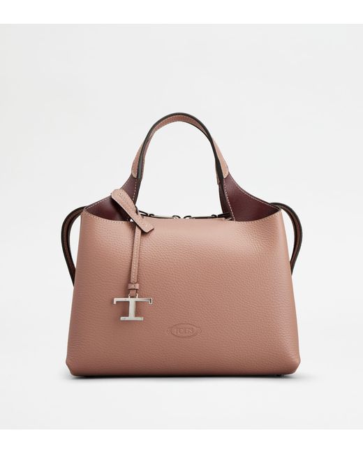Tod's Pink Bauletto Bag In Leather Small