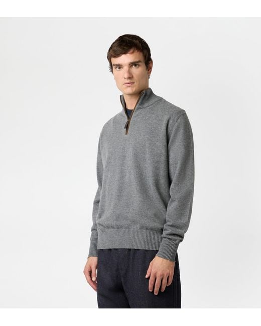Tod's Gray Half Zip Jumper for men