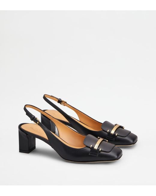 Tod's Metallic Slingback Pumps