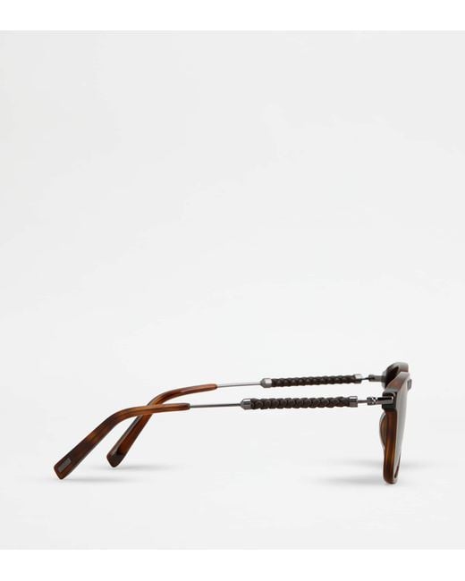 Tod's Green Squared Sunglasses With Temples for men