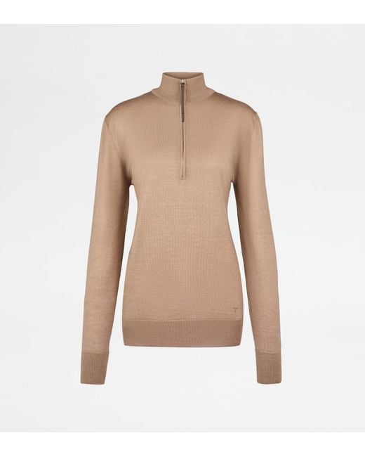 Tod's Natural Half Zip Pullover