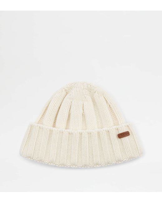 Tod's Natural Cashmere Blend Beanie for men