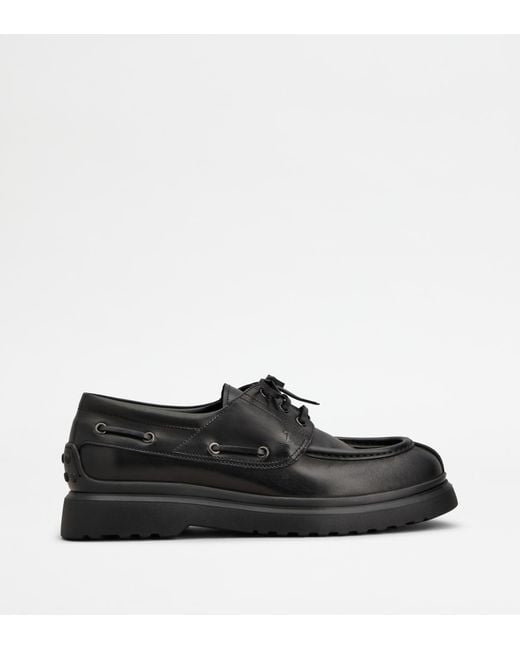 Tod's Black Boat Loafers for men
