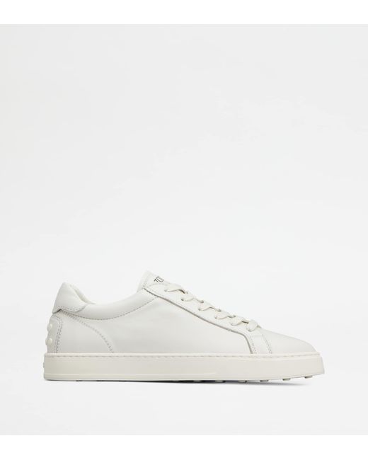 Tod's White Sneakers In Leather for men