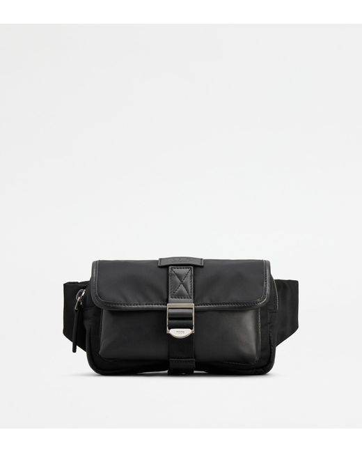 Tod's Black Belt Bag In Fabric And Leather Micro for men