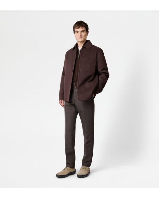 Tod's Brown Spiga Shirt Jacket for men