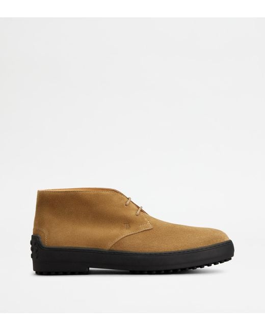 Tod's Desert Boots Winter Gommino Aus Veloursleder in Brown für Herren