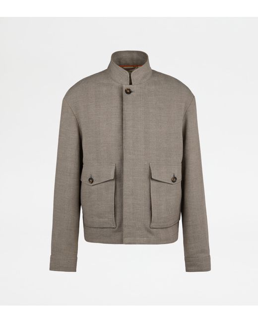 Tod's Gray Linen Blend Jacket for men