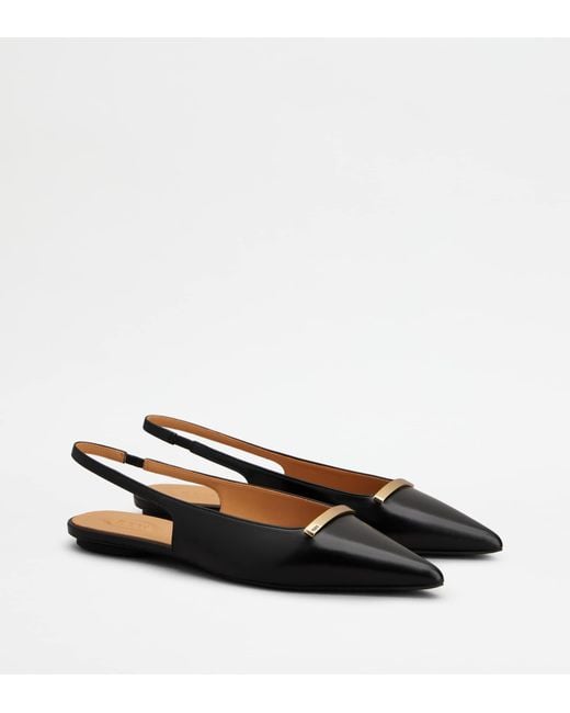 Tod's Black Slingback Ballerinas
