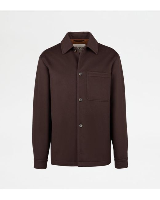Tod's Brown Spiga Shirt Jacket for men