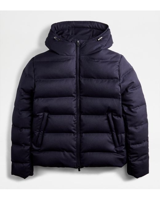 Tod's Blue Down Jacket With Hood