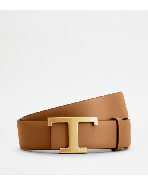 Tod's Brown T Timeless Reversible Belt