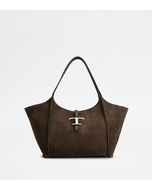 Tod's Brown T Timeless Shopping Bag