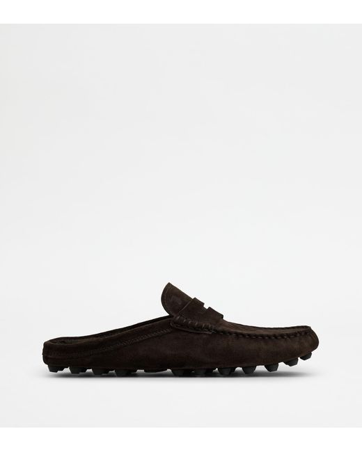 Tod's Gomminos Bubble Mules Aus Veloursleder in Black für Herren