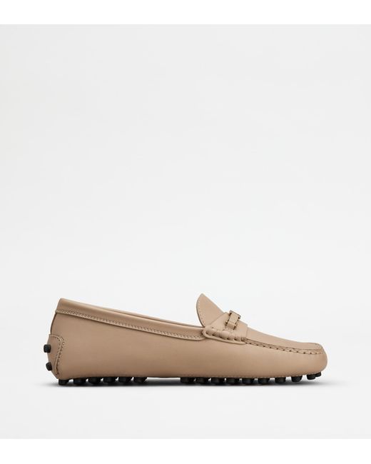 Tod's Natural Gommino Driving Shoes In Leather