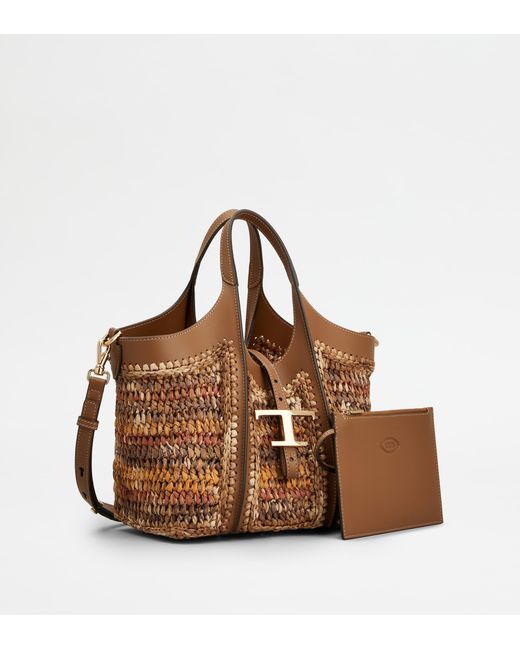 Tod's Brown T Timeless Shopping Bag