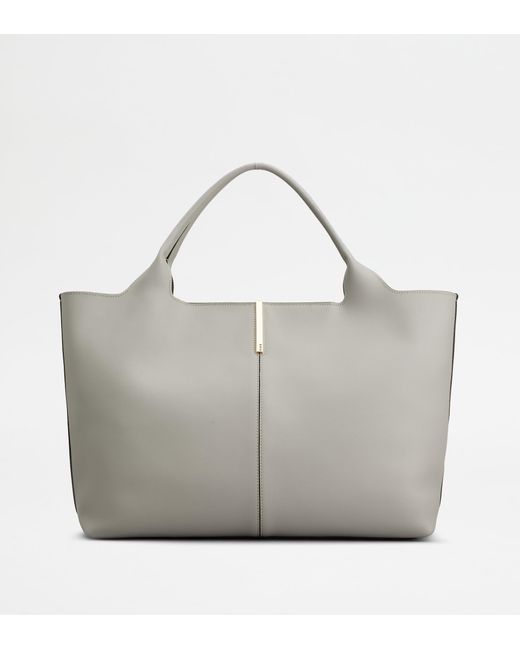 Tod's Gray Shopper Aus Leder Medium