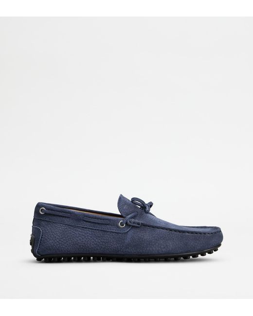 Tod s City Gommino Driving Shoes In Nubuck in Blue for Men Lyst