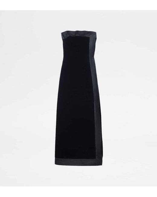 Tod's Black Dress With Leather Inserts