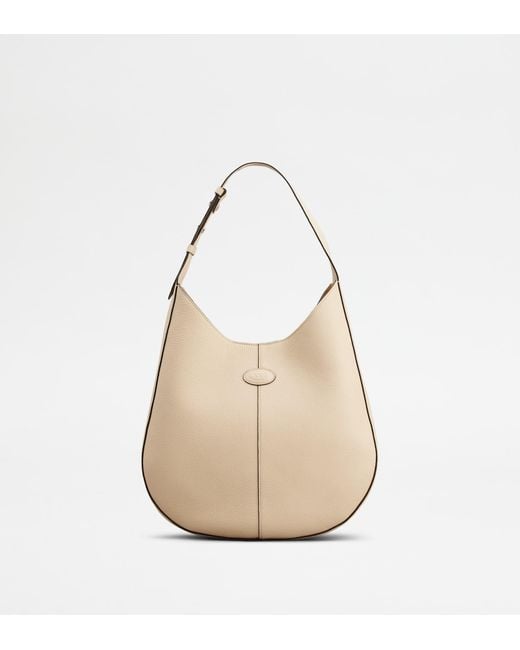 Tod's Natural Di Bag Hobo In Leather Small